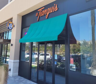 Green Canvas Fabric Awning - Storefront
