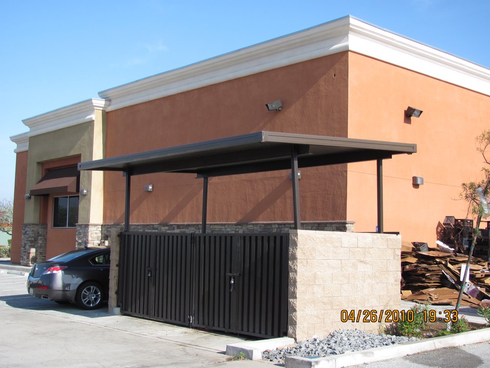 aluminum awnings - shed covering